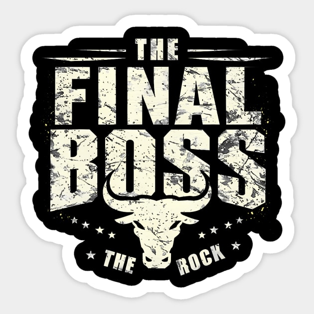 The Final Boss The Rock Sticker by Send Things Love